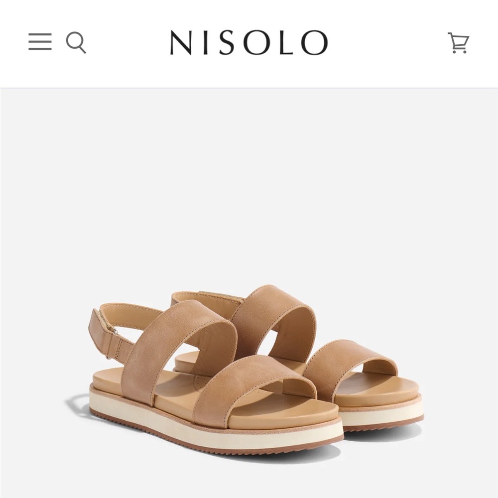 Nisolo Go-To platform sandal 2.0, Size 7 in almond